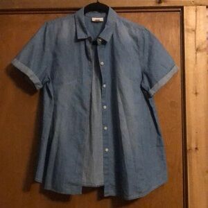 J. Jill Denim blue jean button down shirt